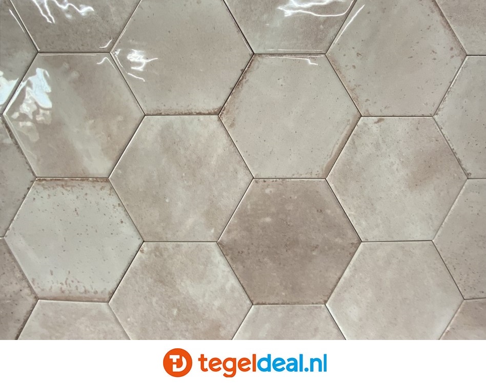 Ribesalbes Hope ROSE, 15x17,3 cm hexagon wandtegels - OP VOORRAAD