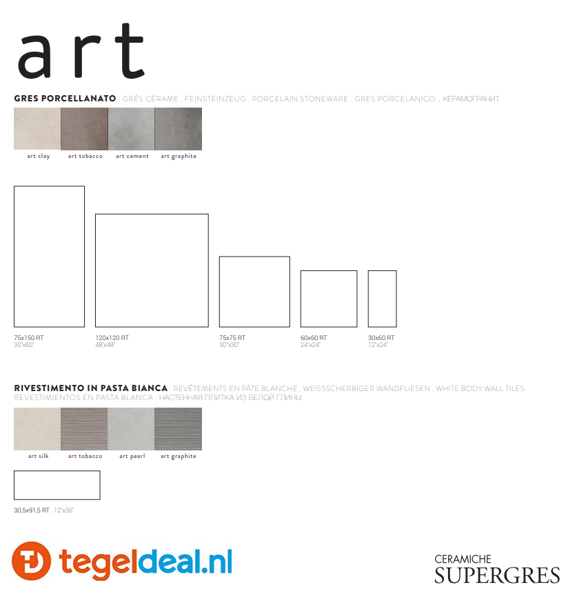 Supergres Art Clement, 60x60 cm, CE6Ø, betonlook tegels 