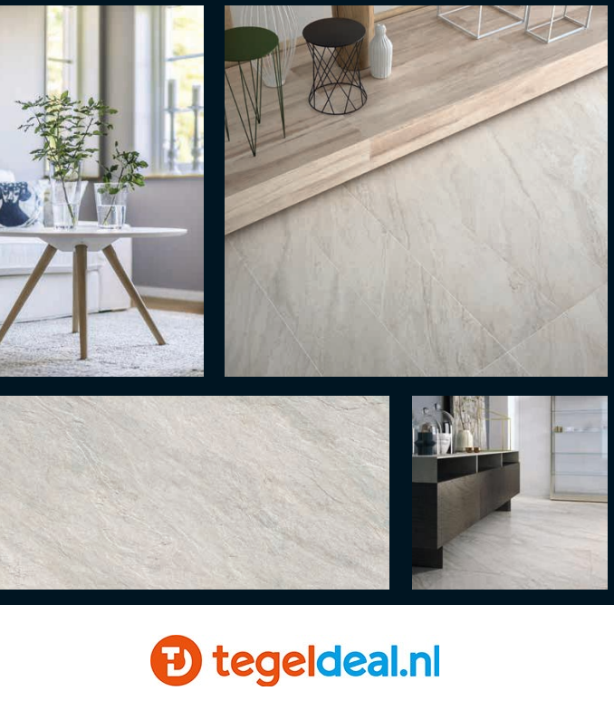Supergres Stonework Quarzite Bianca, 30x60 cm, natuursteenlook tegels