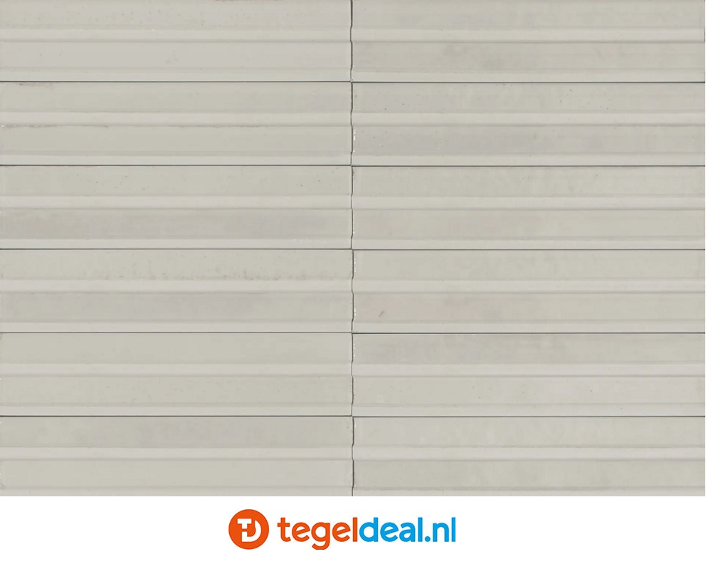 Marazzi Lume WHITE, 6x24 cm Rake 3D MP9E, wandtegels met reliëf