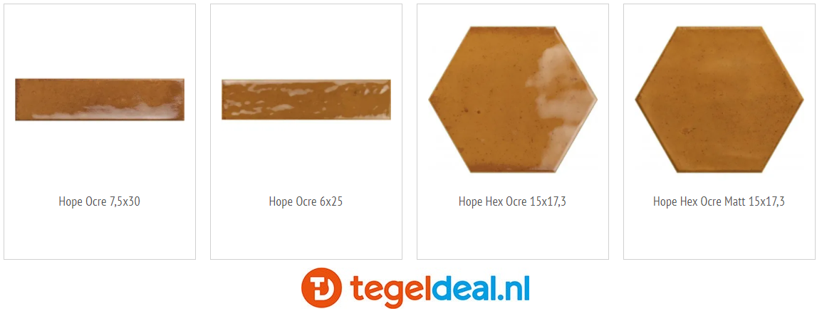 WDT Ribesalbes Hope OCRE glans, 15x17,3 cm hexagon 