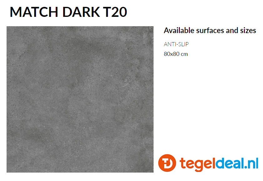 TRT Supergres Your Match DARK, 80x80x2 cm, MDKT cementlook terrastegels