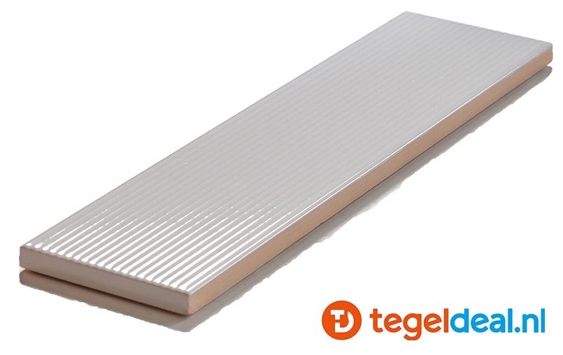 Stripes Gloss Capital White, 6,5x26,1 cm, reliëf wandtegels