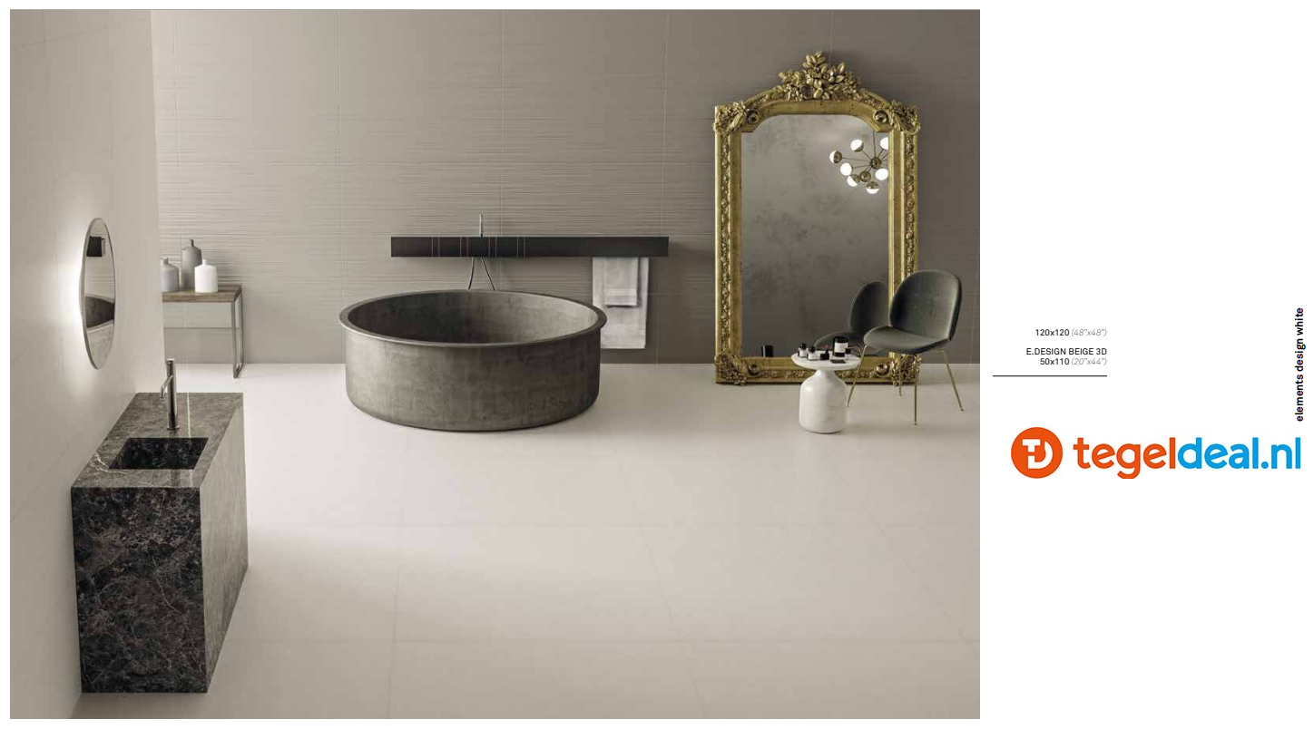 KEOPE Elements Design White, 120x120 cm Natural 