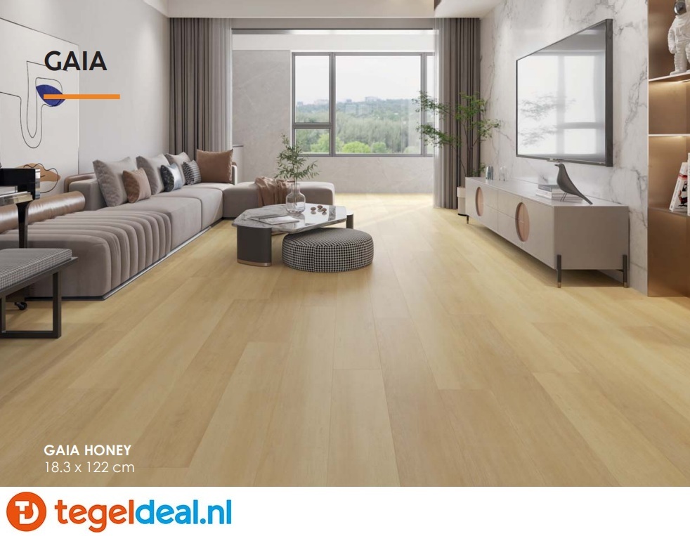 GAIA HONEY Plank, 18,3x122x0,5 cm, Rigid SPC Click Vloer    