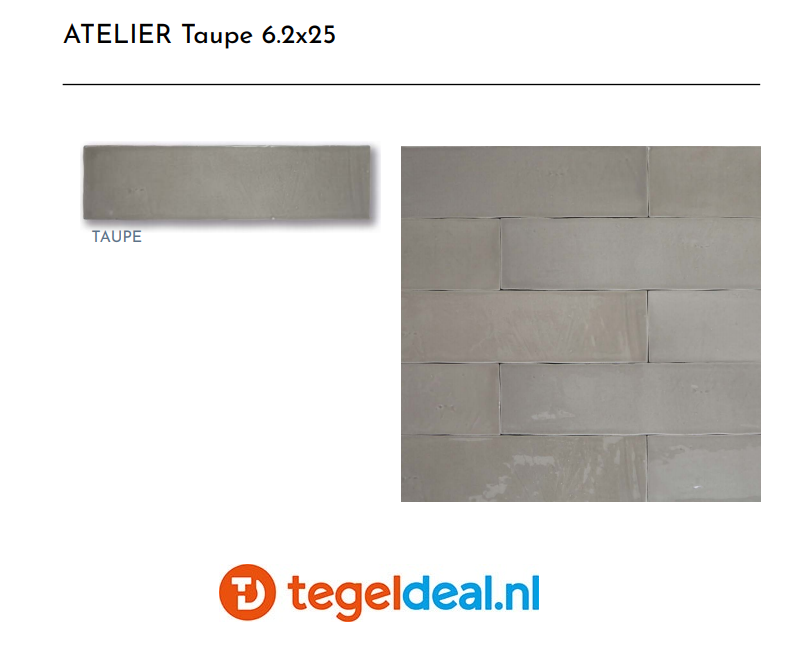 WDT Revoir Paris, Atelier Taupe, 6,2x25 cm glans  OP VOORRAAD 