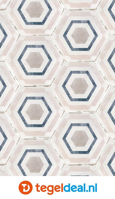 VLT en WDT Nanda Tiles, Capri THARROS, 14x16 cm, hexagon