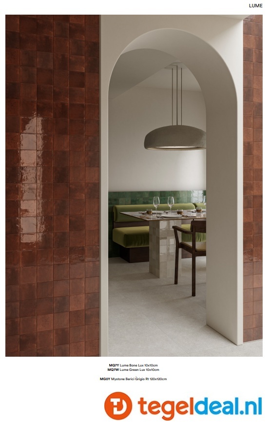 Marazzi Lume CARAMEL, 10x10 cm 3D Dew, MQ84, wandtegels met reliëf
