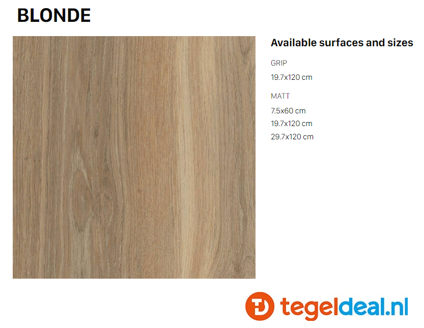 VLT Supergres Natural Appeal Blonde, 20 x 120 cm GRIP