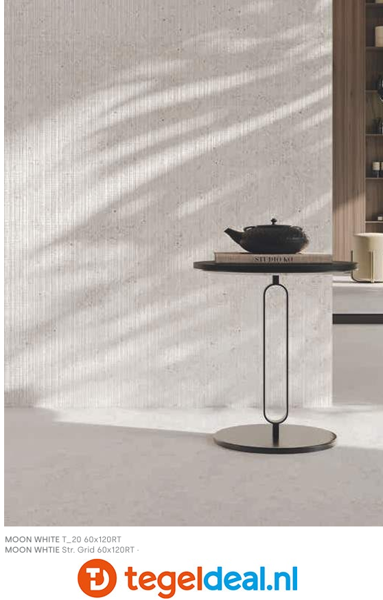 Supergres Moonlit, White, 60x120x2 cm, terrastegels