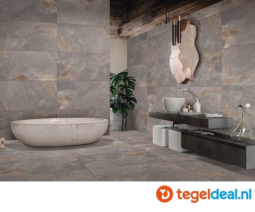 Villa, Eclipse GRAPHITE, 60x120 cm MATT, natuursteenlook tegels - €34,50 per m2   