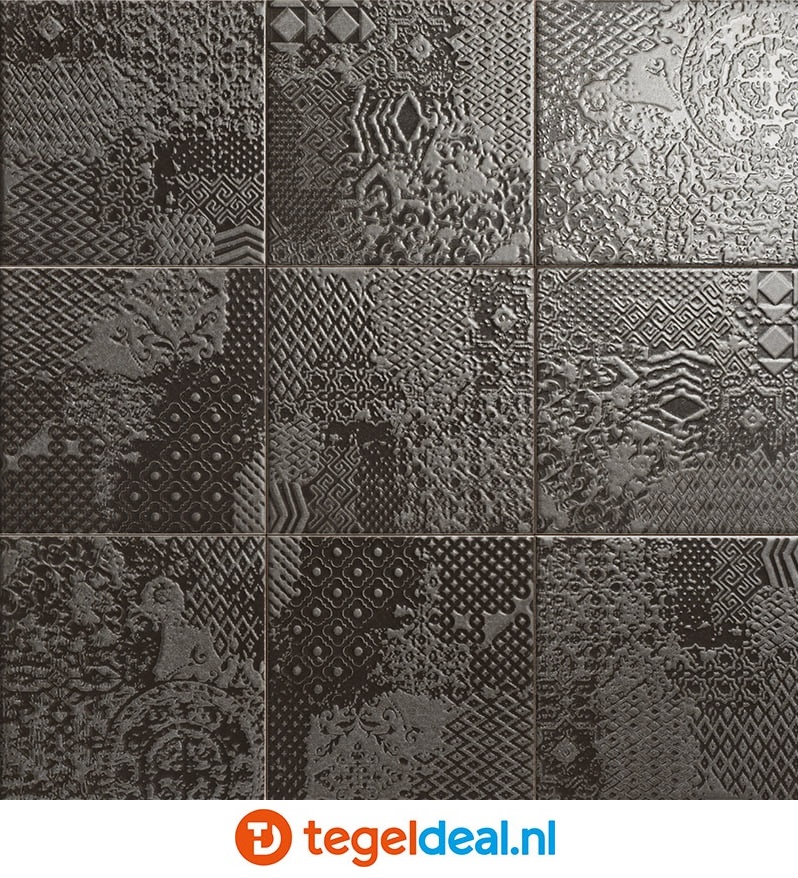 Mainzu, Metal Tiles, 20x20 cm, reliëf wandtegels Mainzu, Metal Tiles, 20x20 cm, reliëf wandtegels
