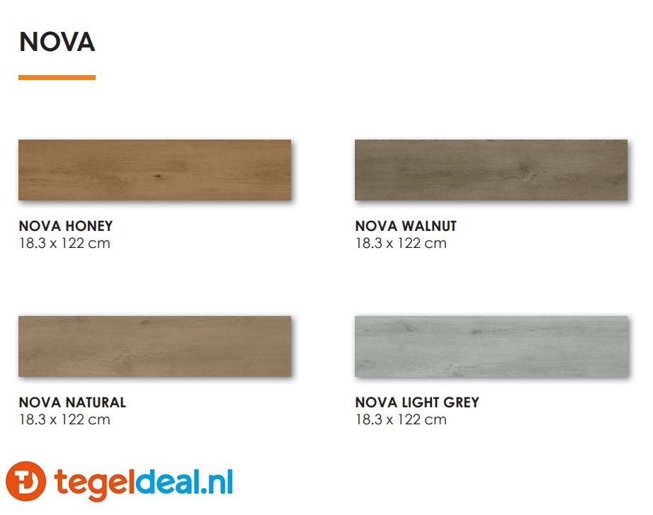 NOVA WALNUT Plank, 18,3x122x0,5 cm, Rigid SPC Click Vloer   