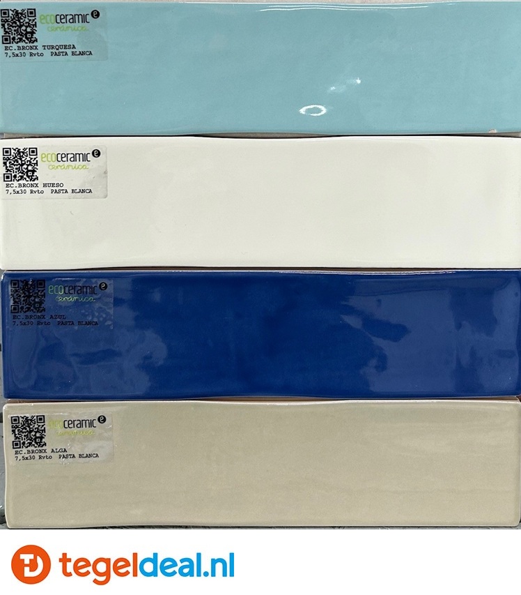 Ecoceramic, Bronx ALGA, 7,5x30 cm, handvorm wandtegels