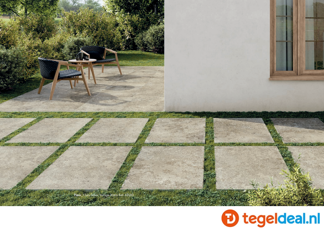 SIL Ceramiche, Cluny TABAC, 60x90 cm Vintage, natuursteenlook tegels - €42,50/m2 / Palletdeal op aanvraag