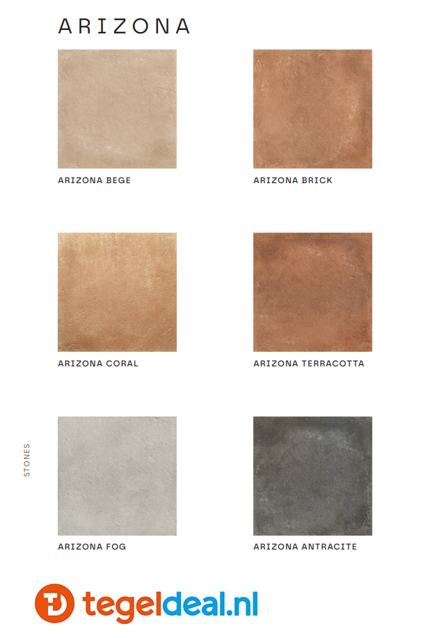 Revigres, Arizona, terracottalook tegels voor vloer en wand 