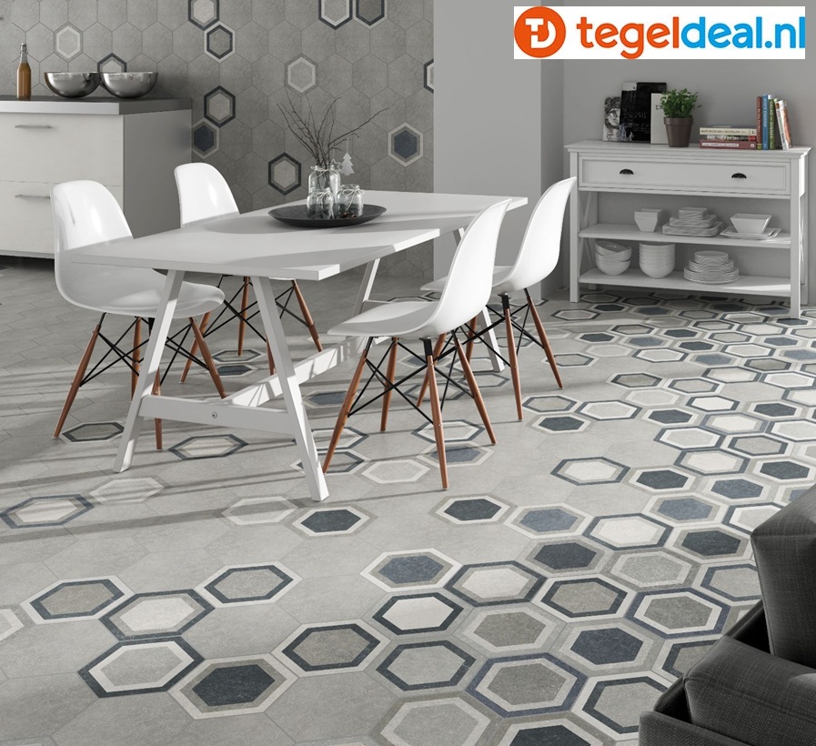 Codicer, Hex 25 Traffic, 25x22 cm hexagon tegels Codicer, Hex 25 Traffic, 25x22 cm hexagon tegels