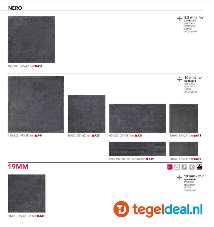VLT en TRT Serenissima Materica, betonlook in div. kleuren en afm. VLT en TRT Serenissima Materica, betonlook in div. kleuren en afm.