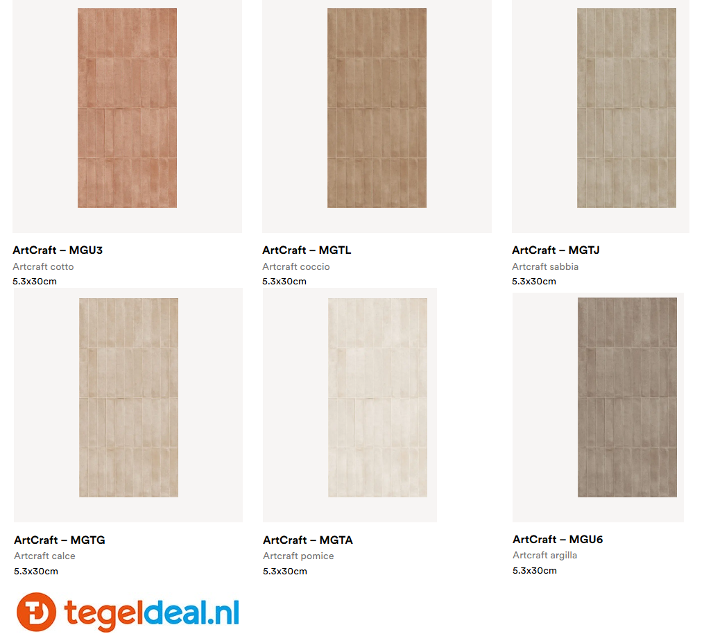 Marazzi ArtCraft CALCE, 5,3x30 cm MGTG, terracottalook tegels 