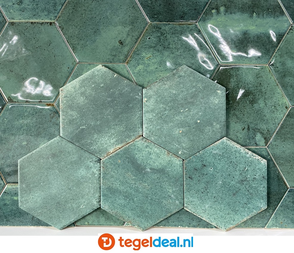 Ribesalbes Hope OLIVE mat, 15x17,3 cm hexagon tegels Ribesalbes Hope OLIVE mat, 15x17,3 cm hexagon tegels