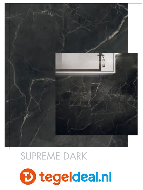 Supergres Purity of Marble, Supreme Dark Lux, 60x120 cm, marmerlook tegels Supergres Purity of Marble, Supreme Dark Lux, 60x120 cm, marmerlook tegels