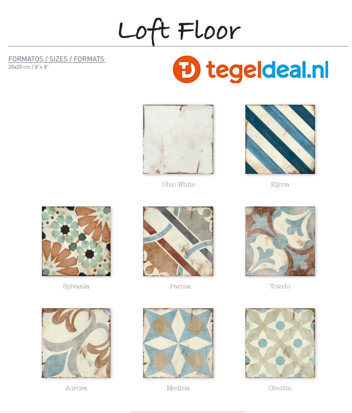 Nanda Tiles, Loft, 20x20 cm, patroontegels