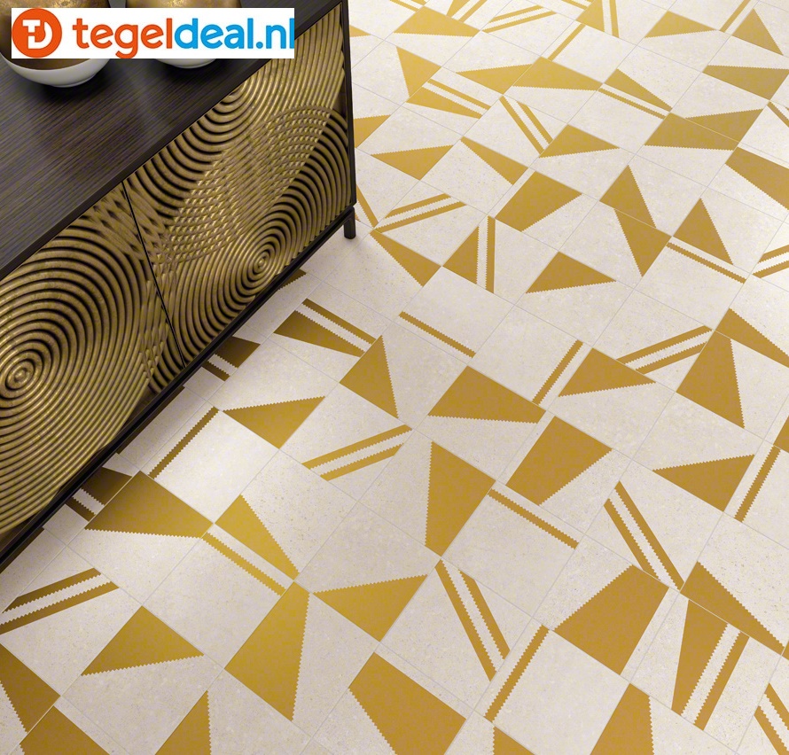 VLT Vives Nassau, 20x20 cm, 7 geometrische decors met 'goud' accent