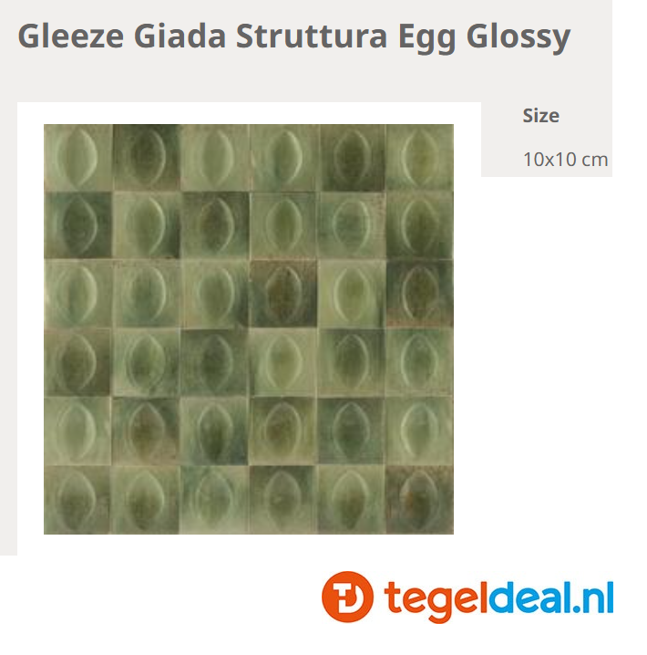 Ragno Gleeze GIADA struttura EGG 3D, 10x10 cm, R8GV, reliëf wandtegels 