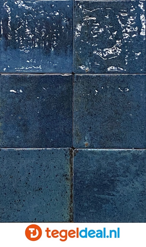 Ribesalbes Artisan Blue, 10x10 cm, handvorm wandtegels 