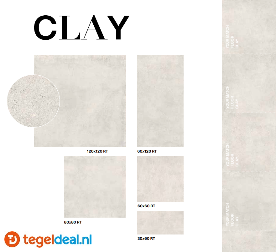 Supergres Your Match CLAY, 60x60 cm, MSLO cementlook tegels