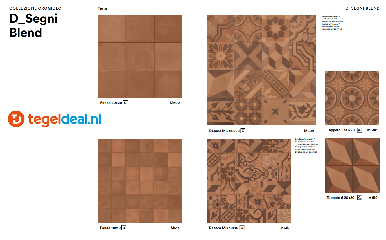 VLT Marazzi D_Segni BLEND, cementlook; 6 unikleuren, 24 patronen VLT Marazzi D_Segni BLEND, cementlook; 6 unikleuren, 24 patronen