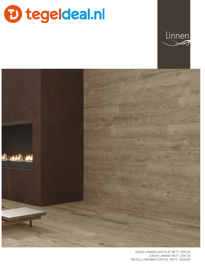 SIL Ceramiche, Eiken Linnen, 40x120x2 cm, houtlook terrastegels