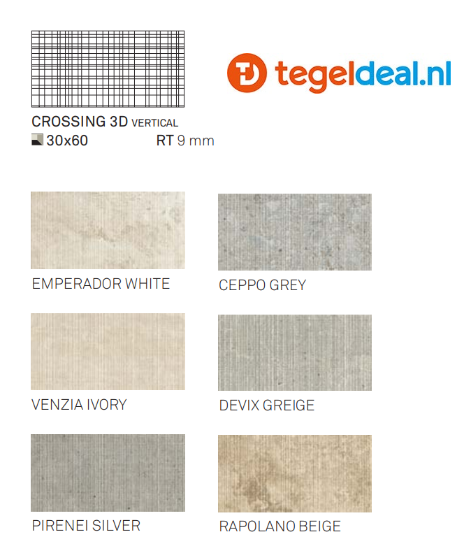 WDT Keope Omnia Devix Greige, 30 x 60 cm Crossing 3D WDT Keope Omnia Devix Greige, 30 x 60 cm Crossing 3D