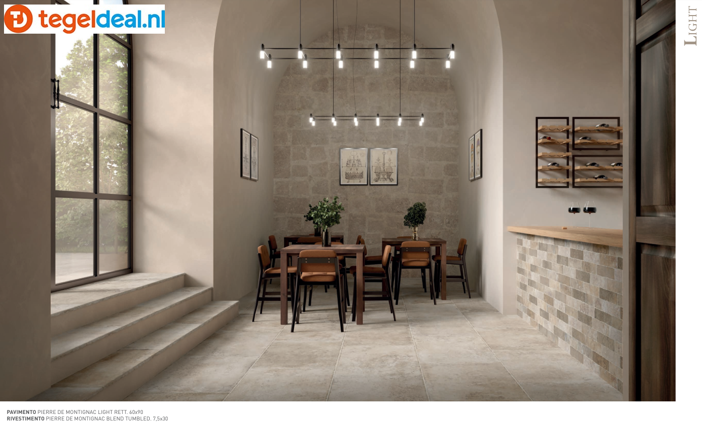 SIL Ceramiche, Pierre De Montignac Light, 30x60 cm, natuursteenlook tegels