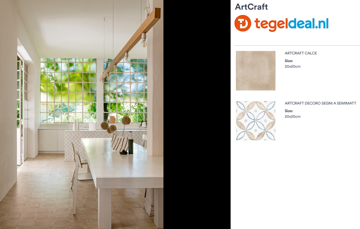 Marazzi ArtCraft BIANCO SEGNI-A, 20x20 cm MH9C, decortegels 