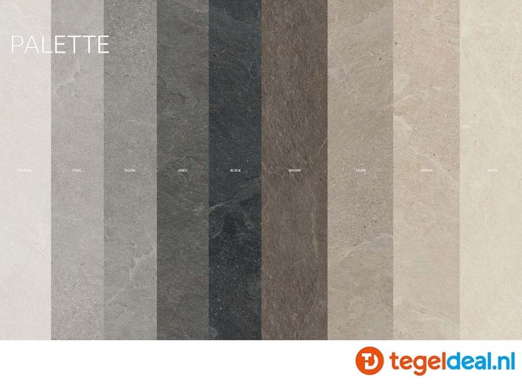 Cerdomus, Moonstone STEEL, 60x120x2 cm Rett Grip, art. 109385, natuursteenlook terrastegels - €112,00 per m2 - Palletdeal op aanvraag