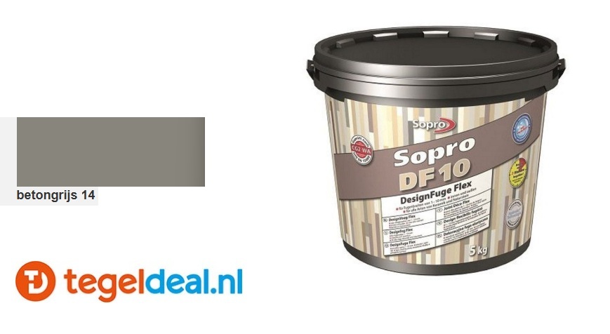 Sopro DF 10 - Designvoeg Flex 1-10 mm / BETONGRIJS 14 - emmer 5 kg / art. 1054-05  