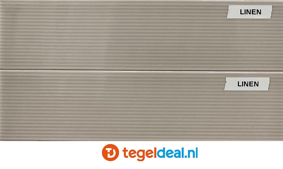 Stripes Gloss Linen, 6,5x26,1 cm, reliëf wandtegels