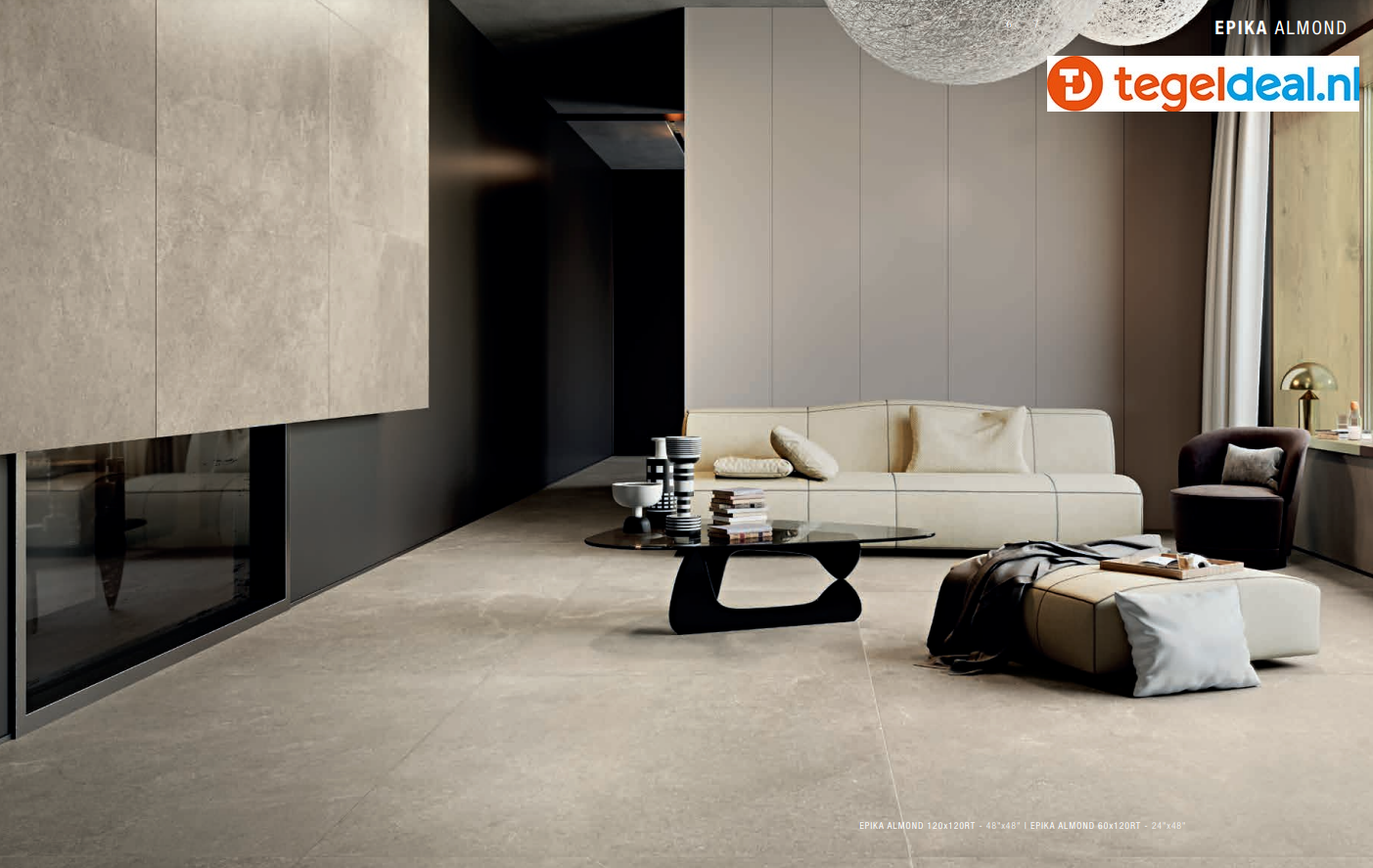 Supergres Epika Almond, 60x60 cm, KAL6 natuursteenlook tegels