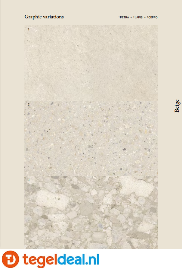 ASCOT, Architecta PETRA BEIGE, 120x120 cm, art. A2ARC00420MS, natuursteenlook tegels  
