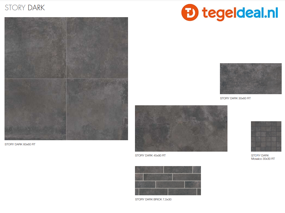Supergres Story Dark, 60x60 cm, SDA6, natuursteenlook tegels