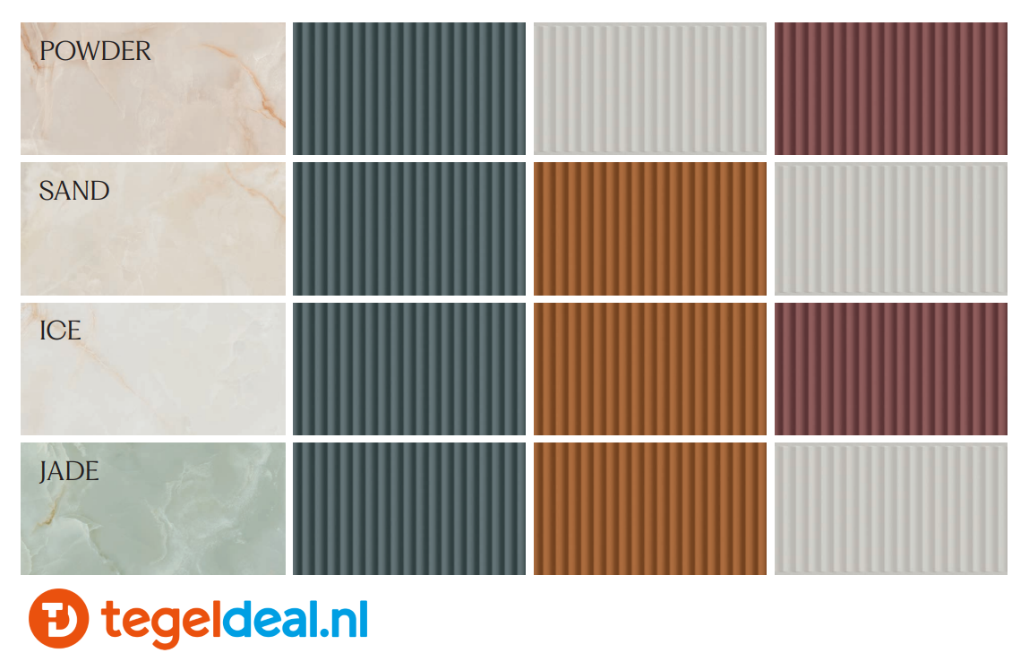 Gardenia&Ariana, Eterea, onyx- / natuursteenlook tegels voor vloer en wand