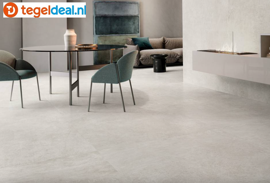 Supergres H.24 Ivory, 120x120 cm, HIV1, cementlook tegels
