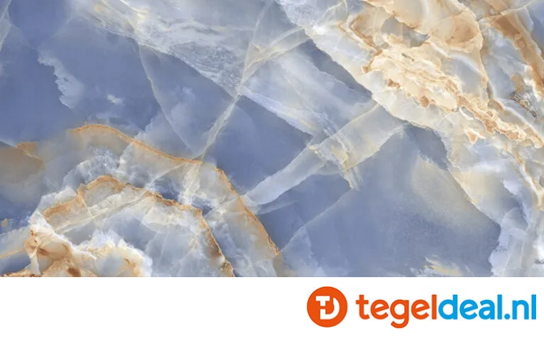 Villa, Epsilon BLUE, 60x120 cm Super-Polished, onyx-look tegels - €39,50 per m2 