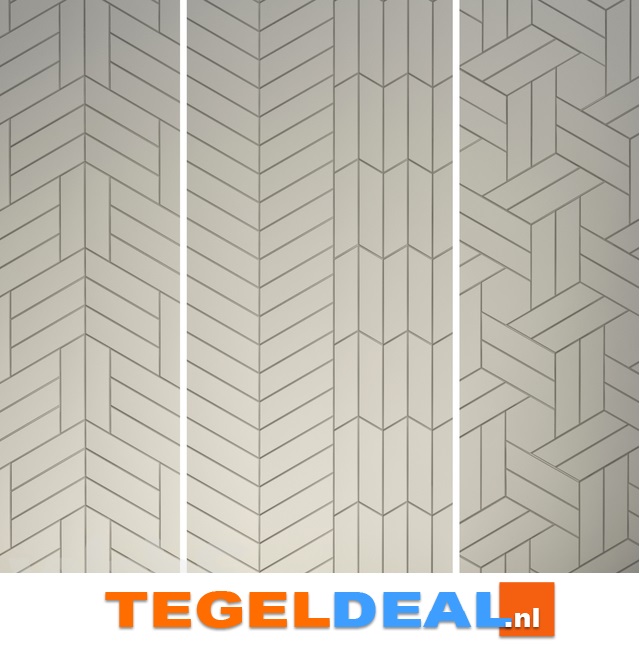 WDT Equipe, Chevron, White Matt RIGHT, 18,6x5,2 cm, art 23361