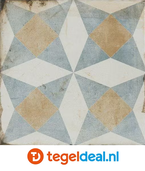 OPRUIMING :  Vloer-wandtegels Nanda Tiles, Loft Formentera, warm patchwork, mix decor - 20x20 cm - 6,24 m2 voor 140,00 euro  