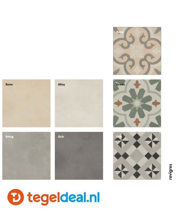 Revigres, Locus, betonlook tegels voor vloer en wand 