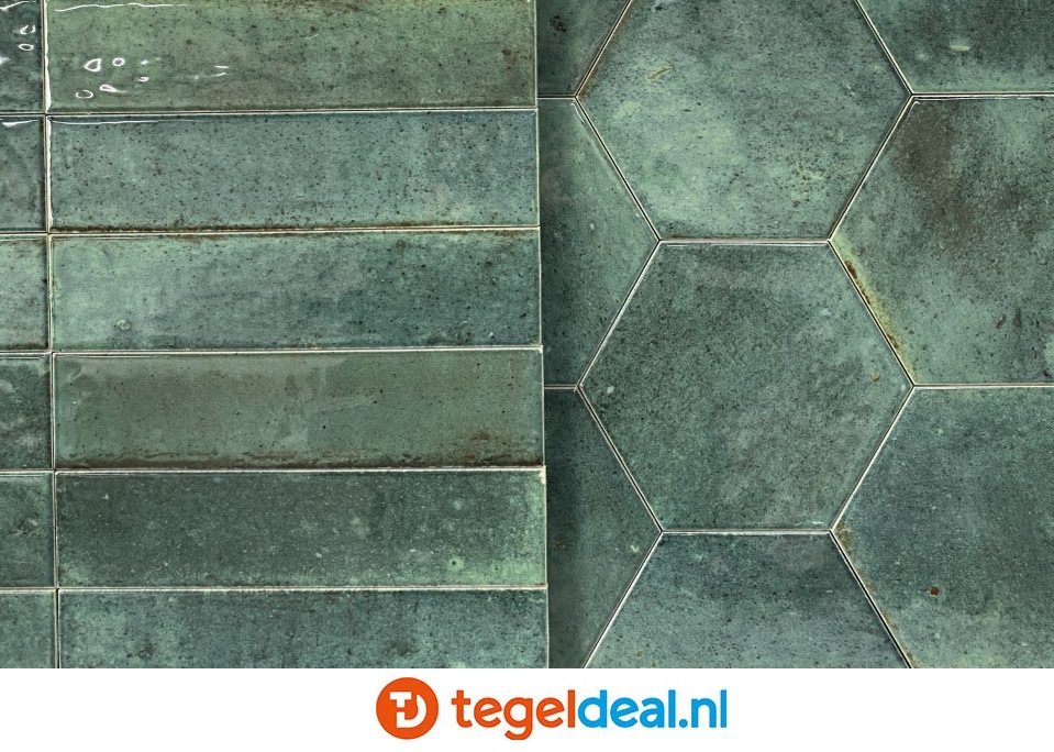 Ribesalbes Hope OLIVE, 15x17,3 cm hexagon wandtegels - OP VOORRAAD Ribesalbes Hope OLIVE, 15x17,3 cm hexagon wandtegels - OP VOORRAAD