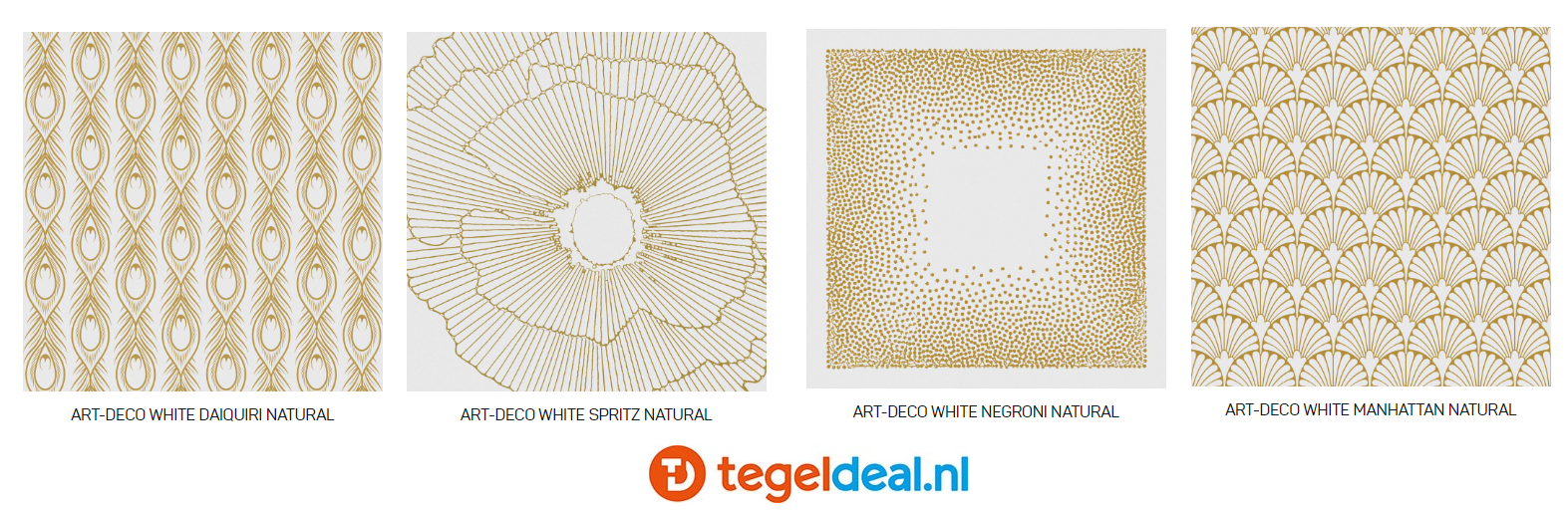 Aparici Art-Deco, 30x30 cm, tegels met goudaccent Aparici Art-Deco, 30x30 cm, tegels met goudaccent