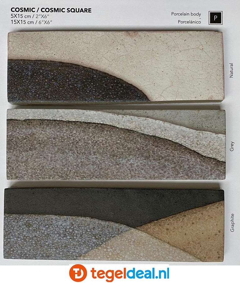 WOW Design, Pottery NATURAL Cosmic, 5x15 cm wandtegels 